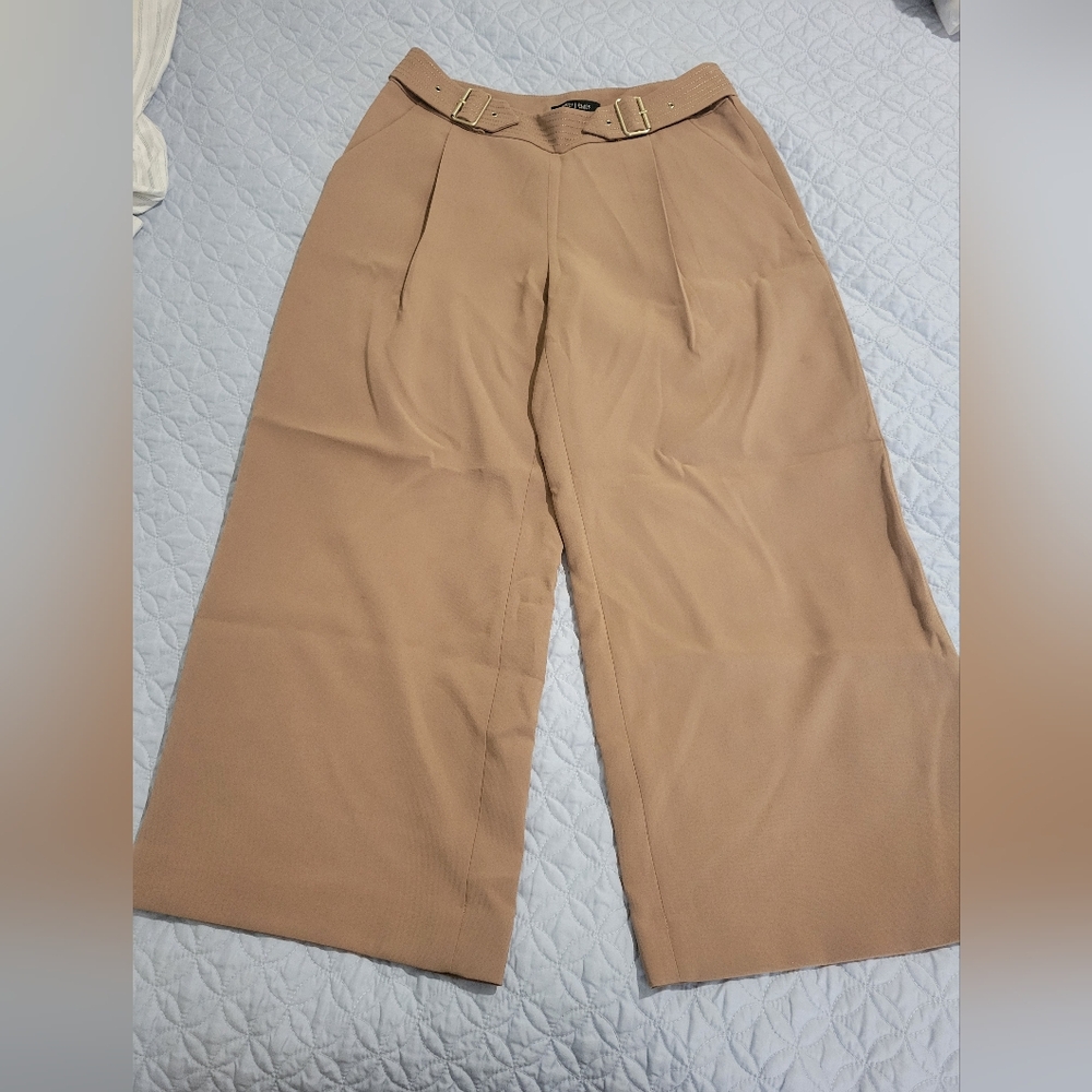 Elegant Tan Wide-Leg Pants